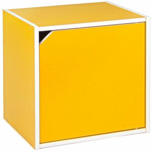 BIZZOTTO Cubo mensola 35 cm componibile a libreria arredamento moderno -Cubo con anta / Giallo