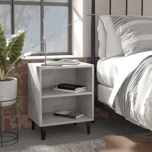 vidaXL Comodino con gambe in metallo grigio cemento 40x30x50 cm vidaXL Comodino con gambe in metallo grigio cemento 40x30x50 cm