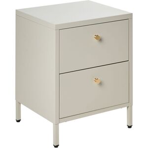 BELIANI Comodino Industriale Moderno In Acciaio 2 Cassetti Beige Kylea BELIANI Comodino Industriale Moderno In Acciaio 2 Cassetti Beige Kylea