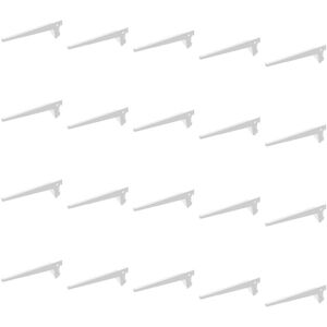 EMUCA 7908112 Supponti Per Mensola Con Profilo Cremagliera Perforazione Semplice Passo 50mm, Bianco, 250mm, Set Di 20 Pezzi EMUCA 7908112 Supponti Per Mensola Con Profilo Cremagliera Perforazione Semplice Passo 50mm, Bianco, 250mm, Set Di 20 Pezzi