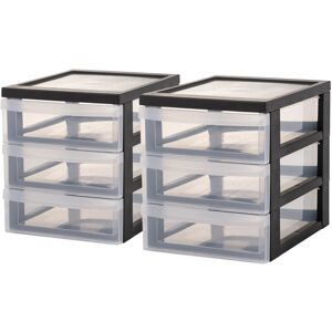 IRIS OHYAMA Cassettiera In Plastica, Portaoggetti, 3 Cassetti Medi, Lotto Di 2, Nero, Apertura Facile, Formato A5, Trasparente, Per Ufficio, Documenti, Forniture, File, Contenitore, Senza Bpa, Dc-a5 - IRIS OHYAMA Cassettiera In Plastica, Portaoggetti, 3 Cassetti Medi, Lotto Di 2, Nero, Apertura Facile, Formato A5, Trasparente, Per Ufficio, Documenti, Forniture, File, Contenitore, Senza Bpa, Dc-a5 -