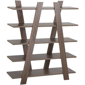 BELIANI - Libreria In Legno Scuro 5 Scomparti Escalante BELIANI - Libreria In Legno Scuro 5 Scomparti Escalante