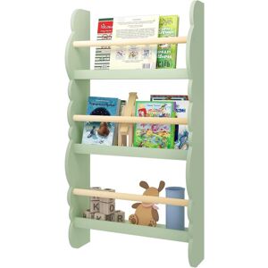 WOLTU Libreria Da Parete Per Bambini. Piccola Libreria Frontale A 3 Ripiani Verde - WOLTU Libreria Da Parete Per Bambini. Piccola Libreria Frontale A 3 Ripiani Verde -
