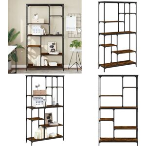 VIDAXL Libreria Rovere Fumo 99x35,5x176 Cm Legno Multistrato E Acciaio - Scaffale In Acciaio - Libreria Industriale VIDAXL Libreria Rovere Fumo 99x35,5x176 Cm Legno Multistrato E Acciaio - Scaffale In Acciaio - Libreria Industriale