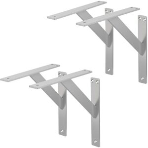 ML-DESIGN - 4 Pezzi Staffe Per Mensole Pesanti 240x240 Mm Argento Alluminio Mensole Galleggianti A Parete Staffa A Muro Supporto Mensola Sospesa A Parete Reggimensola Fluttuante Supporti Per Scaffale ML-DESIGN - 4 Pezzi Staffe Per Mensole Pesanti 240x240 Mm Argento Alluminio Mensole Galleggianti A Parete Staffa A Muro Supporto Mensola Sospesa A Parete Reggimensola Fluttuante Supporti Per Scaffale