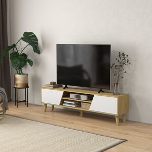 PZCC Mobile Porta Tv Per Televisori Fino A 65 Pollici, Design Scandinavo, 2 Ante, 2 Ripiani Con Sistema Di Gestione Cavi, 150 X 30 X 42 Cm PZCC Mobile Porta Tv Per Televisori Fino A 65 Pollici, Design Scandinavo, 2 Ante, 2 Ripiani Con Sistema Di Gestione Cavi, 150 X 30 X 42 Cm