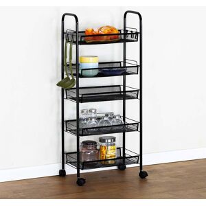 Bakaji Carrello Carrellino Multiuso 5 Ripiani Nero Cart Bakaji Carrello Carrellino Multiuso 5 Ripiani Nero Cart