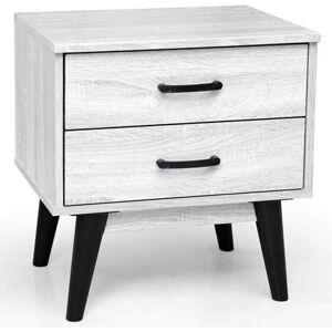 Bakaji Comodino con 2 Cassetti - Design Moderno in Legno Bakaji Comodino con 2 Cassetti - Design Moderno in Legno