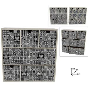 TRADE SHOP TRAESIO - Porta Oggetti Cassettiera Colonna Con 6 Cassetti Legno Country Chic Arredamento - TRADE SHOP TRAESIO - Porta Oggetti Cassettiera Colonna Con 6 Cassetti Legno Country Chic Arredamento -