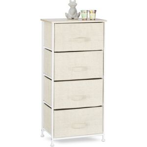 RELAXDAYS Mobiletto Con 4 Cassetti, Mobile Cassettiera, In Tessuto, Acciaio E Legno Mdf, Hxlxp: 95 X 45 X 30 Cm, Beige - RELAXDAYS Mobiletto Con 4 Cassetti, Mobile Cassettiera, In Tessuto, Acciaio E Legno Mdf, Hxlxp: 95 X 45 X 30 Cm, Beige -