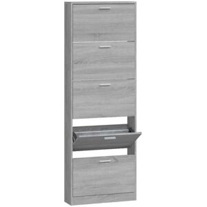Scarpiera VidaXL Sonoma Grigia 59x17x169 cm Organizzatore Moderno Scarpiera VidaXL Sonoma Grigia 59x17x169 cm Organizzatore Moderno
