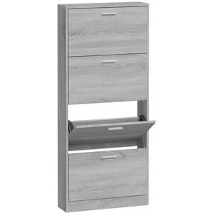 Scarpiera Grigia Sonoma 59x17x150 cm con 4 cassetti vidaXL Scarpiera Grigia Sonoma 59x17x150 cm con 4 cassetti vidaXL