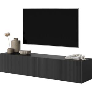SELSEY - Veldio - Mobile Tv - 140 Cm - Con Le Stecche, Nero SELSEY - Veldio - Mobile Tv - 140 Cm - Con Le Stecche, Nero