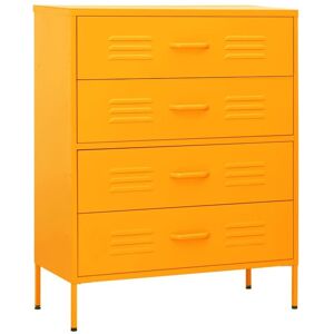 VIDAXL Cassettiera Giallo Senape 80x35x101,5 Cm In Acciaio - VIDAXL Cassettiera Giallo Senape 80x35x101,5 Cm In Acciaio -