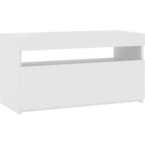 VIDAXL Mobile Porta Tv Con Luci Led Bianco Lucido 75x35x40 Cm VIDAXL Mobile Porta Tv Con Luci Led Bianco Lucido 75x35x40 Cm