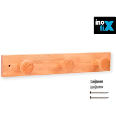 Appendiabiti in Legno Inofix - 3 Ganci - 6x36x6cm - Portabiti a Parete Appendiabiti in Legno Inofix - 3 Ganci - 6x36x6cm - Portabiti a Parete