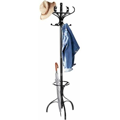COSTWAY Appendiabiti Da Terra, Appendi Cappotti, Porta Cappotti Da Ingresso, 182 X 48 X 48 Cm (nero) COSTWAY Appendiabiti Da Terra, Appendi Cappotti, Porta Cappotti Da Ingresso, 182 X 48 X 48 Cm (nero)
