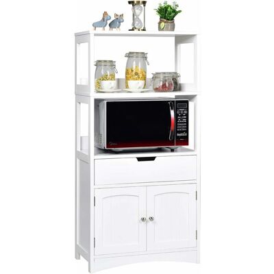 COSTWAY - Armadietto Del Bagno Con Cassetto E Mensola, Armadio Con 2 Mensole Aperte E 2 Ante, Armadietto Per Cucina, Ingresso, Salone E Camera Da Letto, Armadietto In Legno Bianco COSTWAY - Armadietto Del Bagno Con Cassetto E Mensola, Armadio Con 2 Mensole Aperte E 2 Ante, Armadietto Per Cucina, Ingresso, Salone E Camera Da Letto, Armadietto In Legno Bianco