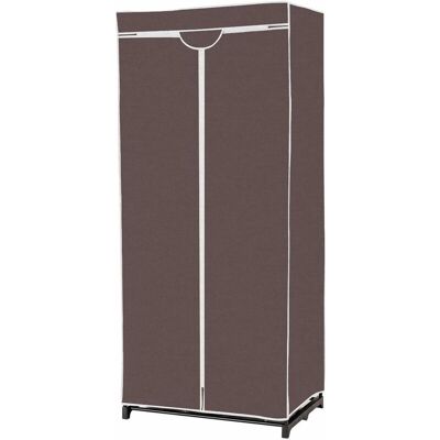 COSTWAY Armadio In Tessuto Armadio Cabina Pieghevole Con Asta Appendiabiti, Vari Colori Disponibili, 75 X 50 X 170cm (caffè) - COSTWAY Armadio In Tessuto Armadio Cabina Pieghevole Con Asta Appendiabiti, Vari Colori Disponibili, 75 X 50 X 170cm (caffè) -