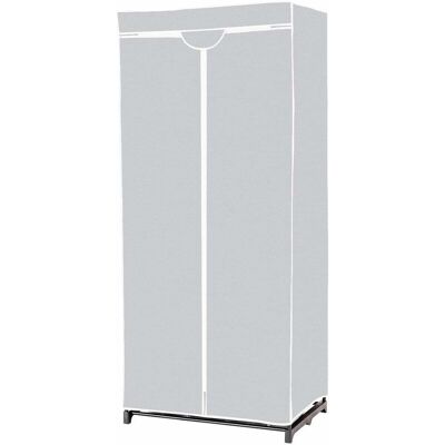 COSTWAY Armadio In Tessuto Armadio Cabina Pieghevole Con Asta Appendiabiti, Vari Colori Disponibili, 75 X 50 X 170cm (grigio) - COSTWAY Armadio In Tessuto Armadio Cabina Pieghevole Con Asta Appendiabiti, Vari Colori Disponibili, 75 X 50 X 170cm (grigio) -