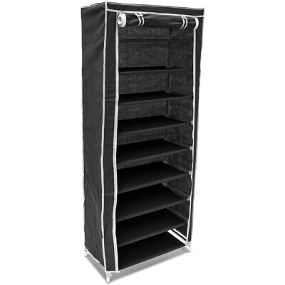 RELAXDAYS - Armadio Per Scarpe Con 9 Cassetti, In Stoffa, Hbt: Ca. 151x60x30 Cm, Per 36 Paia, Con Cerniera, Nero RELAXDAYS - Armadio Per Scarpe Con 9 Cassetti, In Stoffa, Hbt: Ca. 151x60x30 Cm, Per 36 Paia, Con Cerniera, Nero