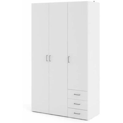 EUROBRICO - Armadio 'space' Con 3 Ante E 3 Cassetti Bianco, 115,8x49,5x200,4 Cm EUROBRICO - Armadio 'space' Con 3 Ante E 3 Cassetti Bianco, 115,8x49,5x200,4 Cm