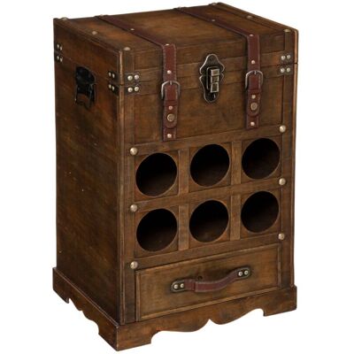 ATMOSPHERA - Cassa In Legno Scuro Bruce 6 Bottiglie Créateur D'Intérieur ATMOSPHERA - Cassa In Legno Scuro Bruce 6 Bottiglie Créateur D'Intérieur