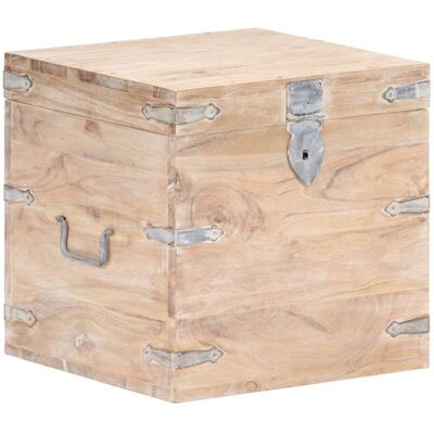 VIDAXL Baule 40x40x40 Cm In Legno Massello Di Acacia - VIDAXL Baule 40x40x40 Cm In Legno Massello Di Acacia -