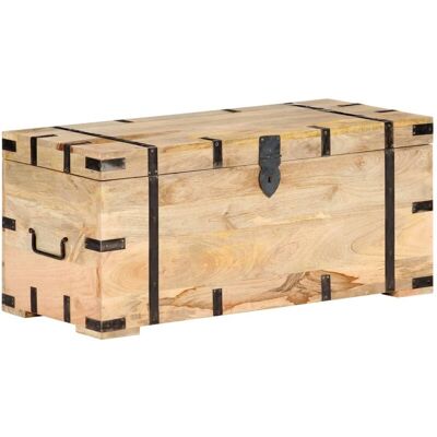 VIDAXL Baule 90x40x40 Cm In Legno Massello Di Mango - VIDAXL Baule 90x40x40 Cm In Legno Massello Di Mango -