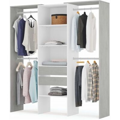 Armadio ALTRI - 179x50x202 - Bianco e Cemento Armadio ALTRI - 179x50x202 - Bianco e Cemento