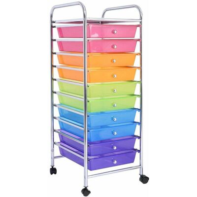 COSTWAY Carrello A Rulli, Contenitore Multiuso Con Ruote, Con 10 Cassetti Impilabili Per Cucina E Ufficio, Scelta A Colore (multicolore) COSTWAY Carrello A Rulli, Contenitore Multiuso Con Ruote, Con 10 Cassetti Impilabili Per Cucina E Ufficio, Scelta A Colore (multicolore)