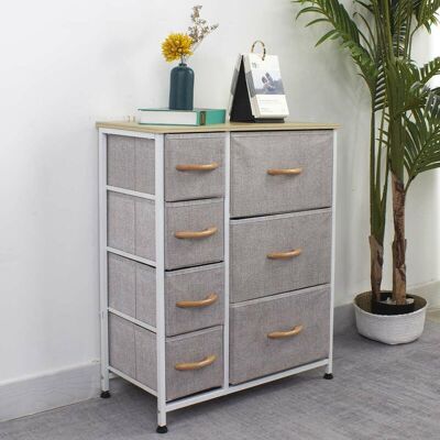 BAKAJI Cassettiera Capiente 7 Cassetti Mobiletto Robusto Tessuto Grigio Chiaro E Bianco BAKAJI Cassettiera Capiente 7 Cassetti Mobiletto Robusto Tessuto Grigio Chiaro E Bianco