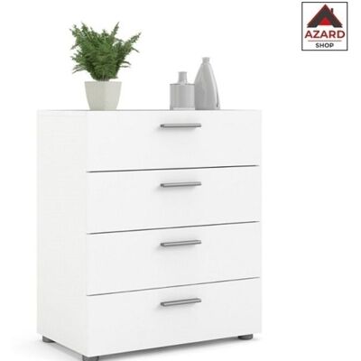 Tvilum Cassettiera Bianca Con 4 Cassetti In Legno Nobilitato. Tvilum Cassettiera Bianca Con 4 Cassetti In Legno Nobilitato.