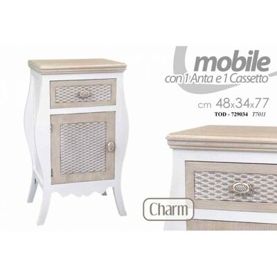 Webmarketpoint Comodino - Finitura antica - 48x34x77cm Webmarketpoint Comodino - Finitura antica - 48x34x77cm
