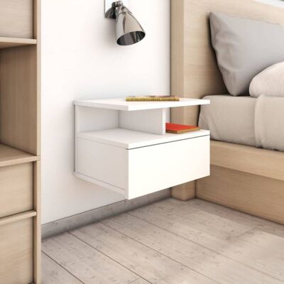 VIDAXL Comodini Pensili 2pz Bianchi 40x31x27 Cm In Legno Multistrato - VIDAXL Comodini Pensili 2pz Bianchi 40x31x27 Cm In Legno Multistrato -