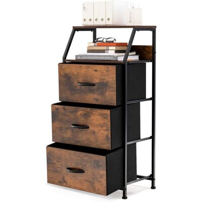 COSTWAY Cassettiera Con 3 Cassetti Rimovibili, Ripiano Superiore E Struttura Solida In Acciaio, Mobile Con Cassetti Per Camera Da Letto Soggiorno E Studio, 45 X 29,5 X 92 Cm - COSTWAY Cassettiera Con 3 Cassetti Rimovibili, Ripiano Superiore E Struttura Solida In Acciaio, Mobile Con Cassetti Per Camera Da Letto Soggiorno E Studio, 45 X 29,5 X 92 Cm -