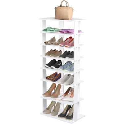 COSTWAY - Scarpiera Verticale A 7 Livelli, Organizer Per Scarpe In Stile Retrò, Con Pannello Rimovibile, Scaffale Per Scarpe Per Corridoio Ingresso Armadio, 45x25x110 Cm (bianco) COSTWAY - Scarpiera Verticale A 7 Livelli, Organizer Per Scarpe In Stile Retrò, Con Pannello Rimovibile, Scaffale Per Scarpe Per Corridoio Ingresso Armadio, 45x25x110 Cm (bianco)