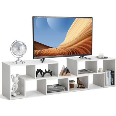 COSTWAY - Mobile Porta Tv Con Ripiani Aperti, Per Tv Fino A 65 Pollici, Mobile Tv Di Legno Per Salone, Camera Da Letto, Corridoio, Facile Da Montare, 134-180 X 30 X 43 Cm (bianco) COSTWAY - Mobile Porta Tv Con Ripiani Aperti, Per Tv Fino A 65 Pollici, Mobile Tv Di Legno Per Salone, Camera Da Letto, Corridoio, Facile Da Montare, 134-180 X 30 X 43 Cm (bianco)