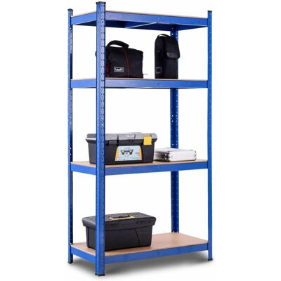 COSTWAY Scaffali Per Carichi, Scaffalature A 4 Ripiani, In Metallo E Mdf Scaffale, Per Garage, Magazzino, Ripostiglio, Portante 520 Kg, 40 X 80 X160 Cm (blu) - COSTWAY Scaffali Per Carichi, Scaffalature A 4 Ripiani, In Metallo E Mdf Scaffale, Per Garage, Magazzino, Ripostiglio, Portante 520 Kg, 40 X 80 X160 Cm (blu) -