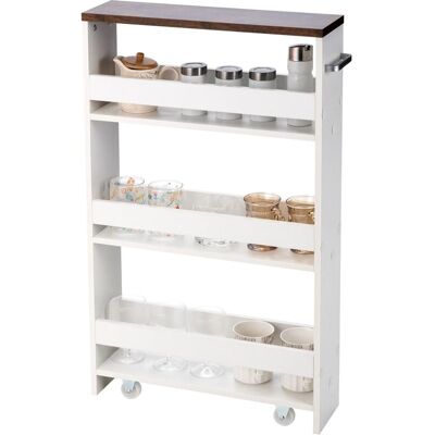 COSTWAY Cosyway Carrello Portaoggetti Da Cucina, Scaffale Con Maniglia Laterale E Ruote, Carrello Salvaspazio Con 3 Scaffali Stretti, 48x12,5x81 Cm COSTWAY Cosyway Carrello Portaoggetti Da Cucina, Scaffale Con Maniglia Laterale E Ruote, Carrello Salvaspazio Con 3 Scaffali Stretti, 48x12,5x81 Cm
