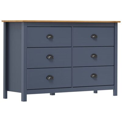 VIDAXL - Credenza Hill Grigia 125x40x80 Cm In Legno Massello Di Pino VIDAXL - Credenza Hill Grigia 125x40x80 Cm In Legno Massello Di Pino