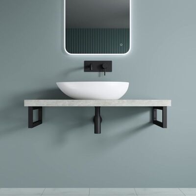 DOPORRO - WH01 - 30 cm - Nero - Supporto a parete per lavabo DOPORRO - WH01 - 30 cm - Nero - Supporto a parete per lavabo