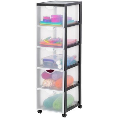 IRIS OHYAMA - Cassettiera In Plastica Con Ruote, 5 Cassetti Grandi, Nero, Maniglie Facili Da Tirare, Organizzatore, Per Camera Da Letto, Bagno, Scuola E Ufficio, Senza Bpa, Contenitore, Dddc-305 IRIS OHYAMA - Cassettiera In Plastica Con Ruote, 5 Cassetti Grandi, Nero, Maniglie Facili Da Tirare, Organizzatore, Per Camera Da Letto, Bagno, Scuola E Ufficio, Senza Bpa, Contenitore, Dddc-305