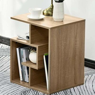 BAKAJI - Libreria Tavolino Divano Design Moderno 4 Ripiani 45x40x55 Casa Ufficio Quercia BAKAJI - Libreria Tavolino Divano Design Moderno 4 Ripiani 45x40x55 Casa Ufficio Quercia