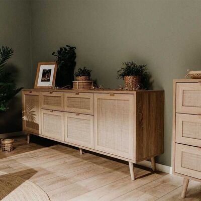 Sconto Belem Holzfarben Sideboard - 180x71x40 cm Sconto Belem Holzfarben Sideboard - 180x71x40 cm