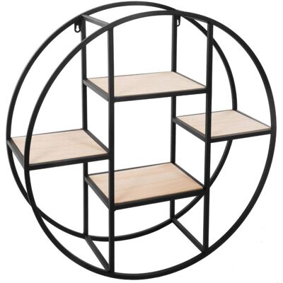 ATMOSPHERA - Scaffale Da Parete Rotondo Con 4 Mensole 78x78x25cm Nero ATMOSPHERA - Scaffale Da Parete Rotondo Con 4 Mensole 78x78x25cm Nero