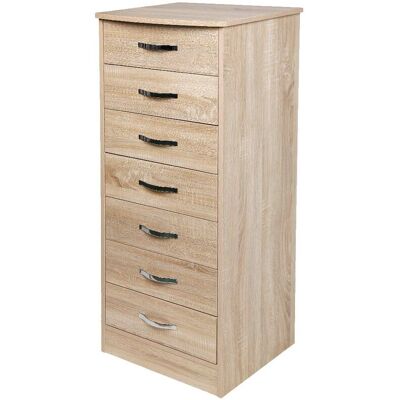 BAKAJI Mobile Cassettiera 7 Cassetti Settimino In Legno Mdf 46x42x116cm Quercia Moderno BAKAJI Mobile Cassettiera 7 Cassetti Settimino In Legno Mdf 46x42x116cm Quercia Moderno