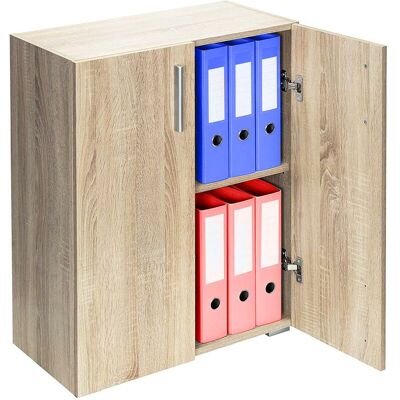 BAKAJI Mobile Madia Con Doppia Anta 2 Ripiani Mobiletto Credenza Cucina Bagno Quercia BAKAJI Mobile Madia Con Doppia Anta 2 Ripiani Mobiletto Credenza Cucina Bagno Quercia