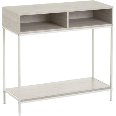 Bakaji Console Moderna in Metallo Bianco e Grigio - 75x30x80 cm Bakaji Console Moderna in Metallo Bianco e Grigio - 75x30x80 cm