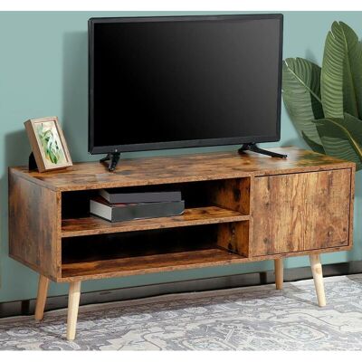 BAKAJI - Mobile Tv Porta Televidore Legno 2 Ripiani + Anta Design Moderno Industriale BAKAJI - Mobile Tv Porta Televidore Legno 2 Ripiani + Anta Design Moderno Industriale